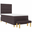 vidaXL Boxrugós ágy fejtámlával sötétbarna 200 x 90 cm szövet