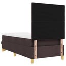 vidaXL Boxrugós ágy fejtámlával sötétbarna 200 x 90 cm szövet
