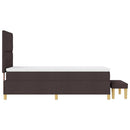vidaXL Boxrugós ágy fejtámlával sötétbarna 200 x 90 cm szövet
