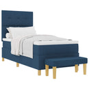 vidaXL Boxrugós ágy fejtámlával Kék 200 x 90 cm szövet