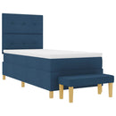 vidaXL Boxrugós ágy fejtámlával Kék 200 x 90 cm szövet