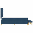 vidaXL Boxrugós ágy fejtámlával Kék 200 x 90 cm szövet