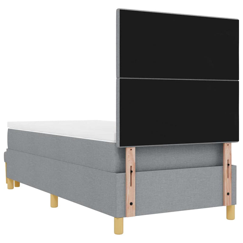 vidaXL Boxrugós ágy matracmal Világosszürke 100 x 200 cm szövet