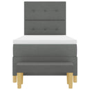 vidaXL Boxrugós ágy matracmal Sötétszürke 100 x 200 cm szövet