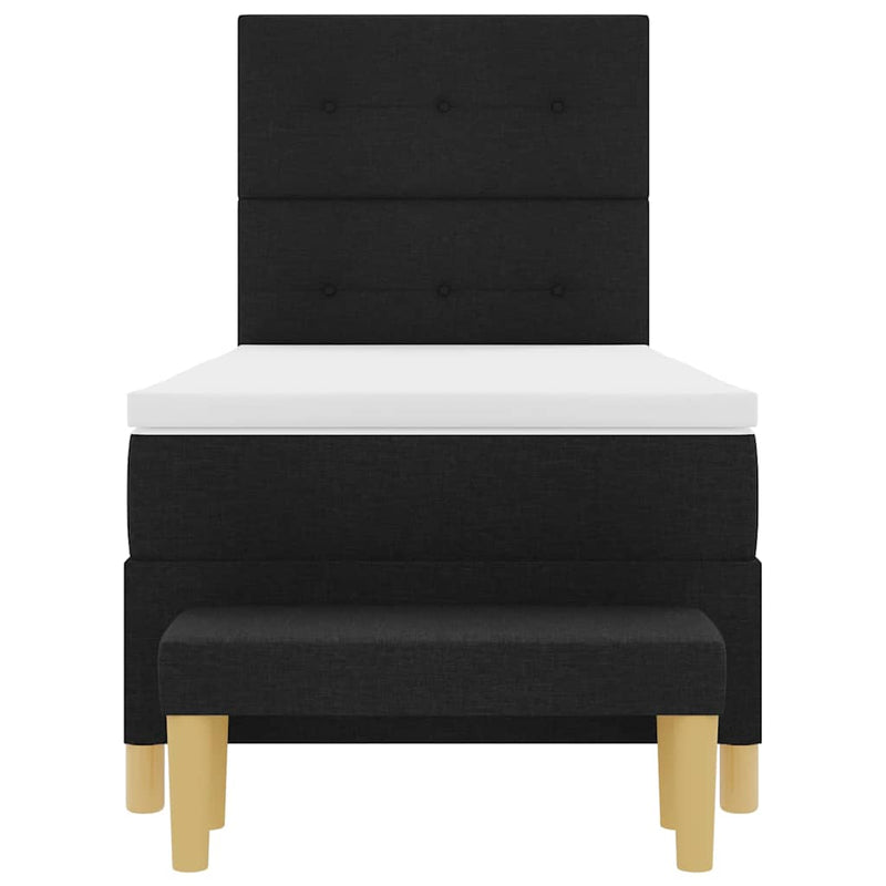 vidaXL Boxrugós ágy matracmal fejtámlával Fekete 100 x 200 cm szövet