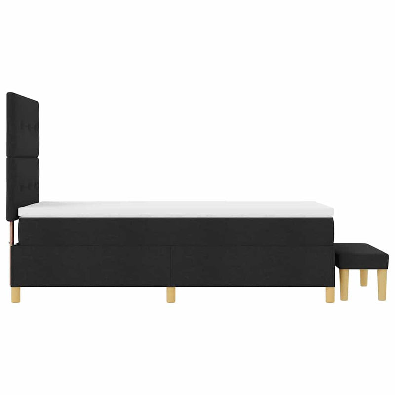 vidaXL Boxrugós ágy matracmal fejtámlával Fekete 100 x 200 cm szövet