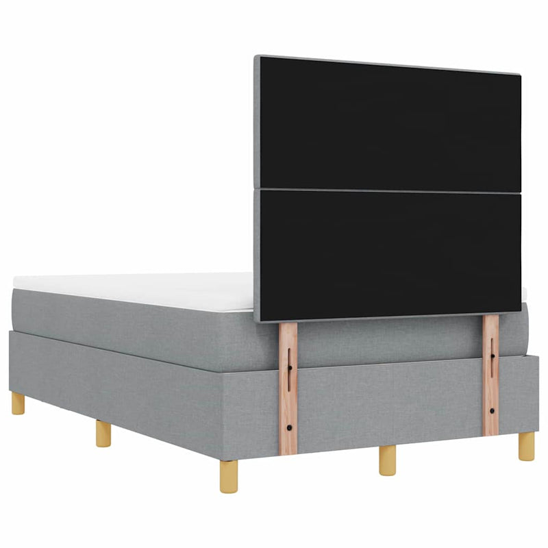 vidaXL Boxrugós ágy matracmal Világosszürke 120 x 190 cm szövet