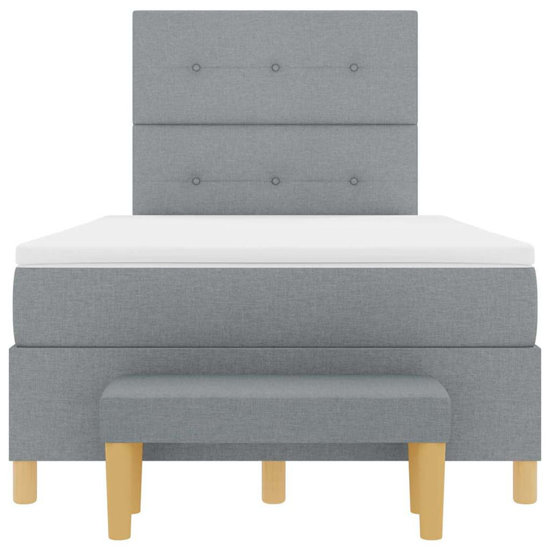 vidaXL Boxrugós ágy matracmal Világosszürke 120 x 190 cm szövet