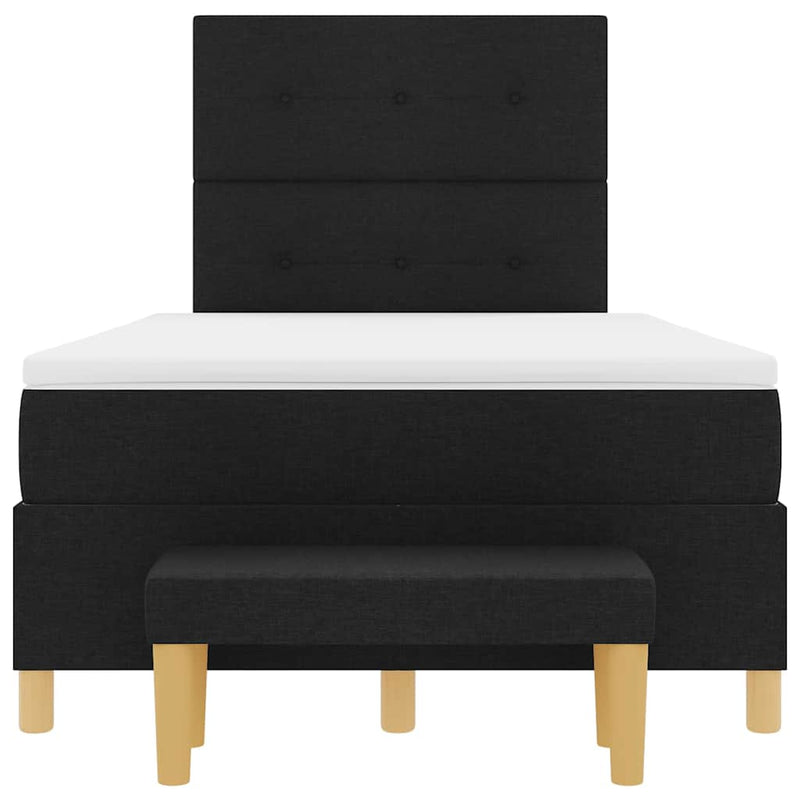 vidaXL Boxrugós ágy matracmal fejtámlával Fekete 120 x 190 cm szövet
