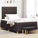 vidaXL Boxrugós ágy fejtámlával Sötét Barna 190 x 120 cm szövet