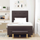 vidaXL Boxrugós ágy fejtámlával Sötét Barna 190 x 120 cm szövet