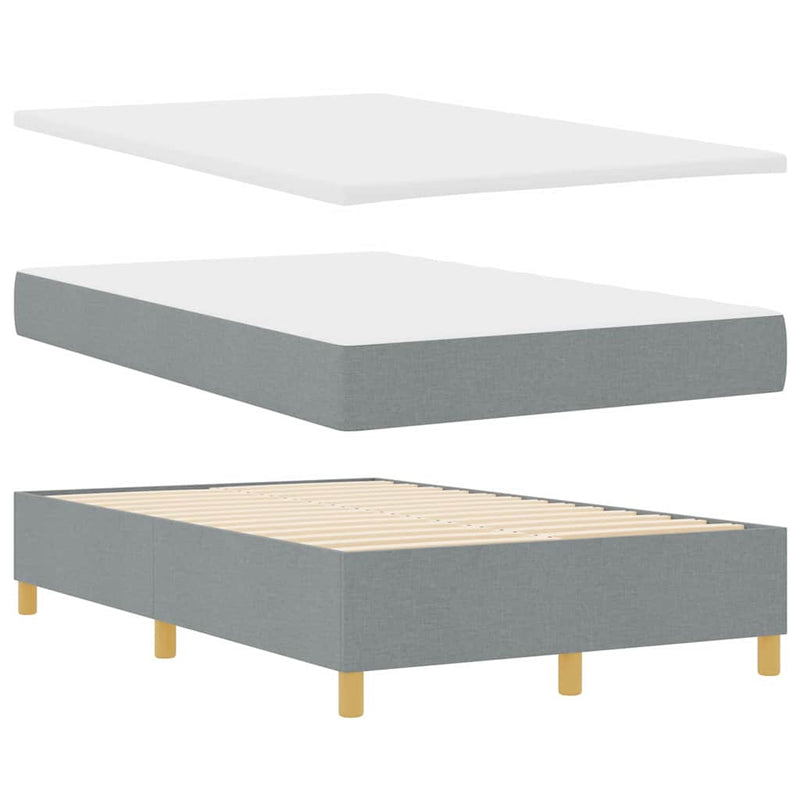 vidaXL Boxrugós ágy matracmal Világosszürke 120 x 200 cm szövet