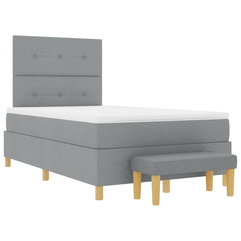 vidaXL Boxrugós ágy matracmal Világosszürke 120 x 200 cm szövet