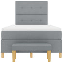 vidaXL Boxrugós ágy matracmal Világosszürke 120 x 200 cm szövet