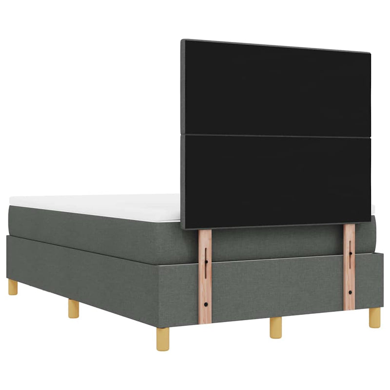 vidaXL Boxrugós ágy matracmal Sötétszürke 120 x 200 cm szövet