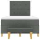 vidaXL Boxrugós ágy matracmal Sötétszürke 120 x 200 cm szövet