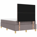 vidaXL Boxrugós ágy fejtámlával Tópszínű 120 x 200 cm szövet
