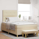 vidaXL Boxrugós ágy fejtámlával Krém 200 x 120 cm szövet