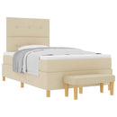 vidaXL Boxrugós ágy fejtámlával Krém 200 x 120 cm szövet