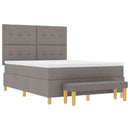 vidaXL Boxrugós ágy fejtámlával Tópszínű 190 x 140 cm szövet
