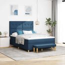 vidaXL Boxrugós ágy fejtámlával Kék 200 x 140 cm szövet