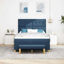 vidaXL Boxrugós ágy fejtámlával Kék 200 x 140 cm szövet
