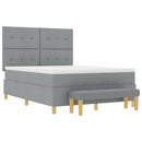 vidaXL Boxrugós ágy fejtámlával Világosszürke 200 x 160 cm szövet