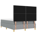 vidaXL Boxrugós ágy fejtámlával Világosszürke 200 x 160 cm szövet