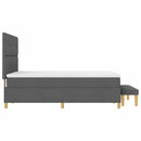 vidaXL Boxrugós ágy fejtámlával Sötétszürke 200 x 160 cm szövet