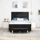 vidaXL Boxrugós ágy fejtámlával Fekete 200 x 160 cm szövet