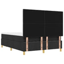 vidaXL Boxrugós ágy fejtámlával Fekete 200 x 160 cm szövet