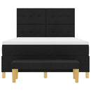 vidaXL Boxrugós ágy fejtámlával Fekete 200 x 160 cm szövet