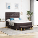 vidaXL Boxrugós ágy fejtámlával Sötét Barna 200 x 160 cm szövet