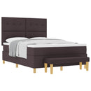 vidaXL Boxrugós ágy fejtámlával Sötét Barna 200 x 160 cm szövet