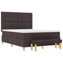 vidaXL Boxrugós ágy fejtámlával Sötét Barna 200 x 160 cm szövet