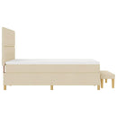 vidaXL Boxrugós ágy fejtámlával Krém 200 x 160 cm szövet