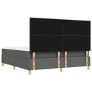 vidaXL Boxrugós ágy fejtámlával Sötétszürke 200 x 180 cm szövet