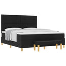 vidaXL Boxrugós ágy fejtámlával Fekete 200 x 180 cm szövet