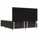 vidaXL Boxrugós ágy fejtámlával Fekete 200 x 180 cm szövet
