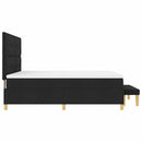 vidaXL Boxrugós ágy fejtámlával Fekete 200 x 180 cm szövet