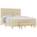 vidaXL Boxrugós ágy fejtámlával Krém 200 x 180 cm szövet