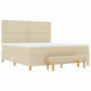 vidaXL Boxrugós ágy fejtámlával Krém 200 x 180 cm szövet