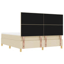 vidaXL Boxrugós ágy fejtámlával Krém 200 x 180 cm szövet