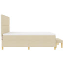 vidaXL Boxrugós ágy fejtámlával Krém 200 x 180 cm szövet