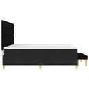 vidaXL Boxrugós ágy matracmal fejtámlával Fekete 200 x 200 cm szövet