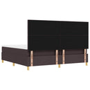 vidaXL Boxrugós ágy fejtámlával sötétbarna 200 x 200 cm szövet