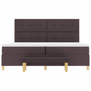 vidaXL Boxrugós ágy fejtámlával sötétbarna 200 x 200 cm szövet