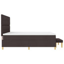 vidaXL Boxrugós ágy fejtámlával sötétbarna 200 x 200 cm szövet