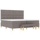 vidaXL Boxrugós ágy fejtámlával Tópszínű 200 x 200 cm szövet