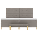 vidaXL Boxrugós ágy fejtámlával Tópszínű 200 x 200 cm szövet